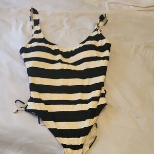 Striped Black and White Swimsuit